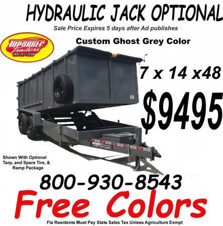 2023 LIME GREEN DUMP TRAILER 7 x 14 x 48 Save And Buy Factory Direct