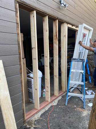 Tile and patios and fences framing Basement remodeling