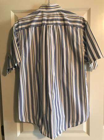 Men’s Nautica Short Sleeve Button Down Cotton Shirt, Size L, Striped