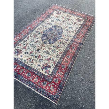 Antique Hand Knotted Wool Persian Wool Kashan Area Rug 6′ x 10’3