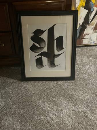 Calligraphy framed print