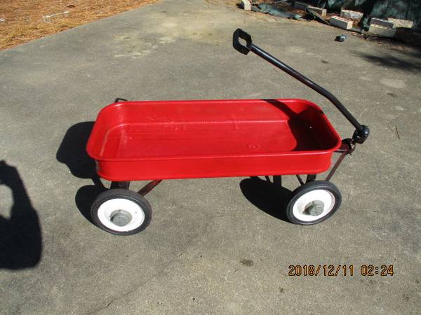 2 Red Wagons for Children Made of Steel About 34 inches Long