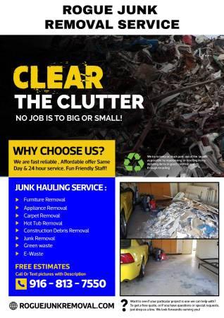 ?? JUNK REMOVAL – SAME DAY SERVICE ?? – SACRAMENTO & SURROUNDING AREA