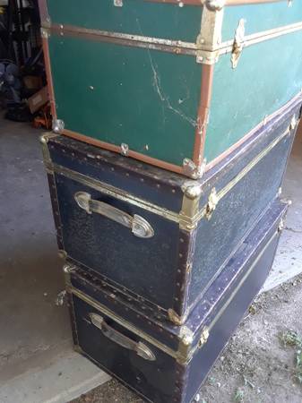 3 vintage trunks-one price-Reduced