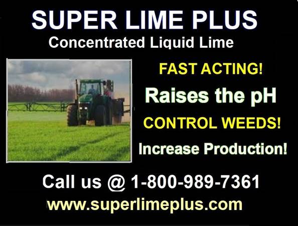 Super Lime Plus… Derived from Ag Lime ..Costs less per acre!!