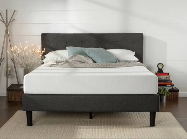 King Platform BED & King Cool Gel MEMORY FOAM MATTRESS-New in BOX