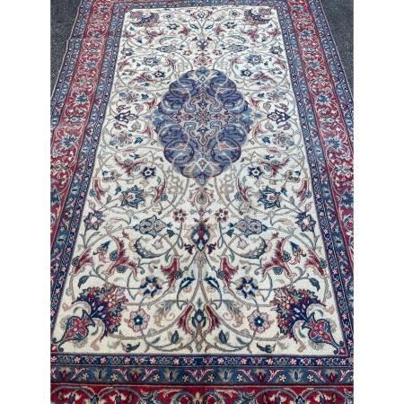 Antique Hand Knotted Wool Persian Wool Kashan Area Rug 6′ x 10’3