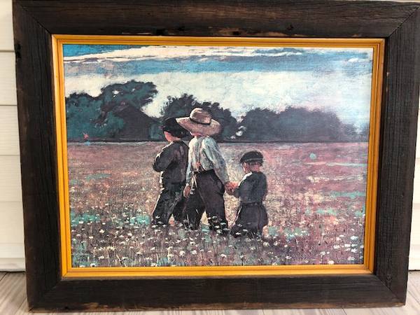 Vintage Print in Authentic Barnwood Frame