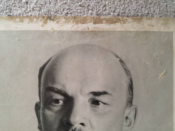 Ultra-Rare Lenin Black & White Portrait Print from USSR Soviet Union