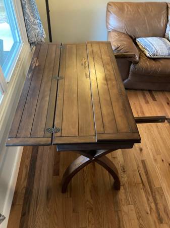 3 matching dark wood expansion tables