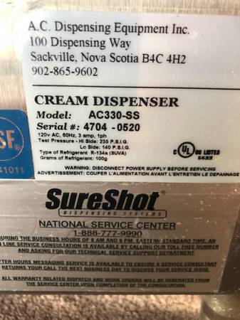 SureShot cream dispenser AC330SS