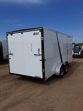 2023 AERO 7X16 WHITE ENCLOSED TRAILER