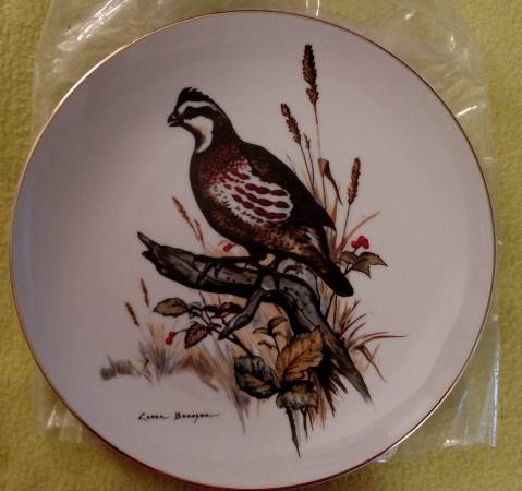 Set of 6 collectible Wildlife Plates with Case Clark Bronson MINT