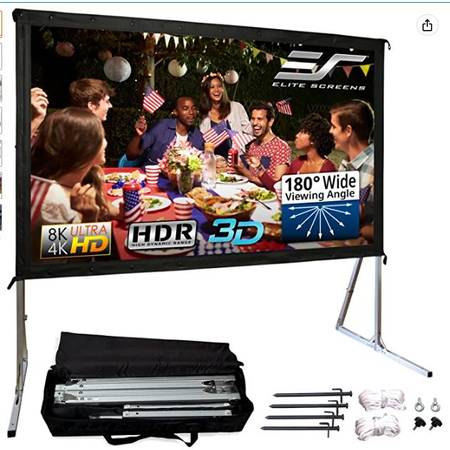 Elite Screens Yard Master 2, 100-inch Outdoor Indoor Projector Screen