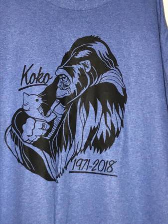 Koko gorilla t shirt 1971- 2018 Size XL