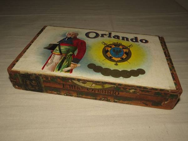 Vintage Wooden Orlando Cigar Box