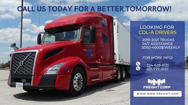 CDL Drivers $2000 – $3000 a week