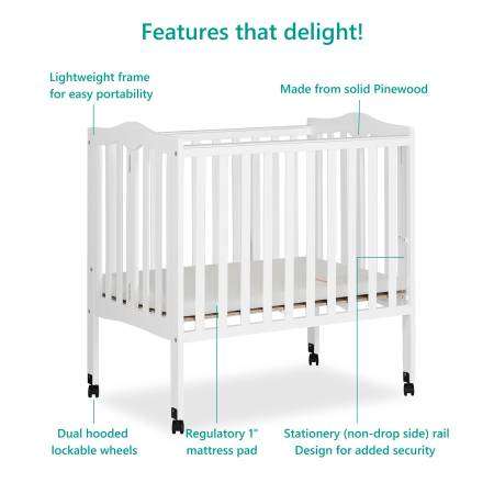 2 -in-1 Convertible Baby Crib, Gray