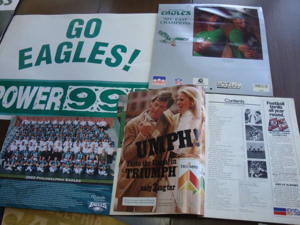 Vintage Lot Philadelphia Eagles Memorabilia Pennant Posters Photos Pro