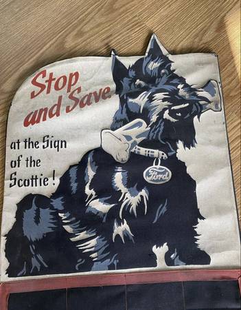 1936 Ford Scotty Dog Canvas Sign