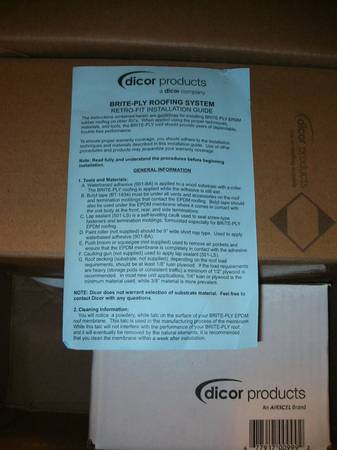 Dicor Products RV Roof Installation Component Kit, NEW!