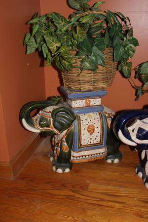 SET OF ELEPHANT PLANT STANDS- Ceramic