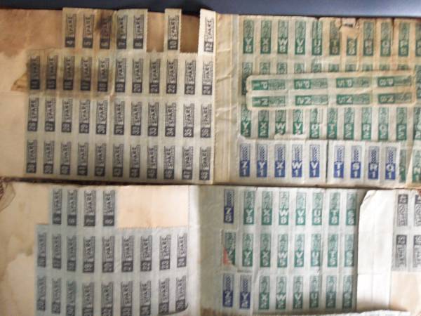 RATION STAMPS FROM WW 2, VINTAGE