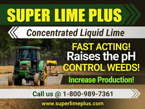 Super Lime Plus… Derived from Ag Lime ..Costs less per acre!!