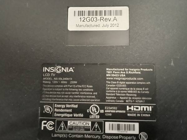 Insignia – 50″ LCD