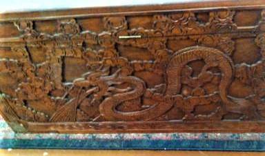 Antique Asian Carved Trunk-40″W x 20″D x 19″H