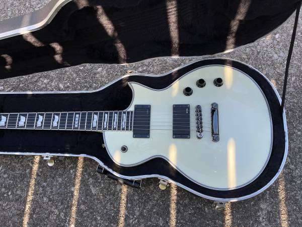 ESP Eclipse Snow White w/Blk Hardware & EMG Pickups MIJ Japan TradesOk