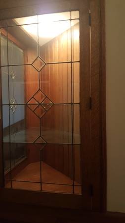 6 VINTAGE LEADED GLASS PANTRY DOORS FROM SHAKER HTS HOME W/ HARDWARE