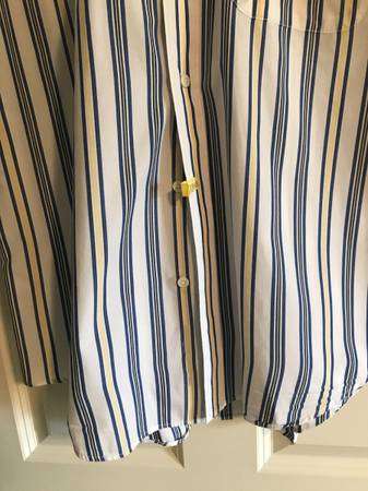 Men’s Nautica Short Sleeve Button Down Cotton Shirt, Size L, Striped