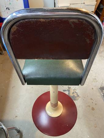 Antique Vintage Gas Station Soda Fountain Stool Art Deco