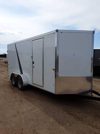 2023 AERO 7X16 WHITE ENCLOSED TRAILER