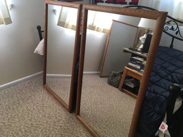 Matching Oak Framed Mirrors