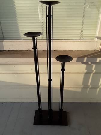 Black Wrought Iron Asymmetrical Candle Stand