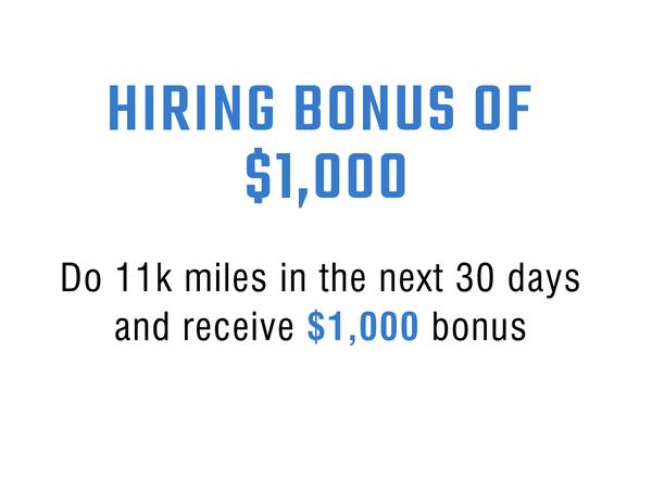 Class A CDL Job – $1,000 Mileage Bonus – 7 Days ON / Any Days OFF