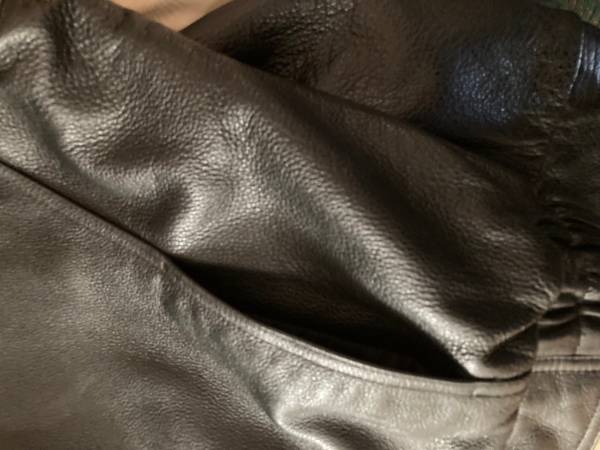 Black Leather Winter Coat Large