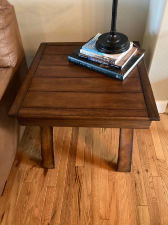 3 matching dark wood expansion tables