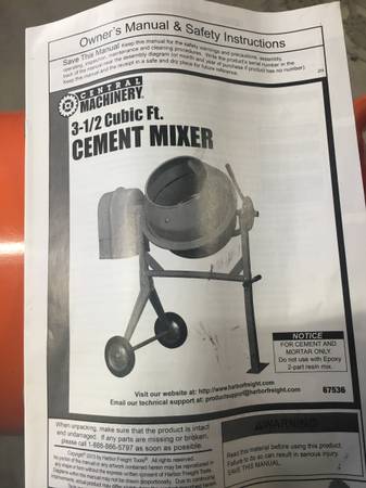 Cement Mixer 3-1/2 Cubic Ft. Trade for 3 wheeled gas golf cart