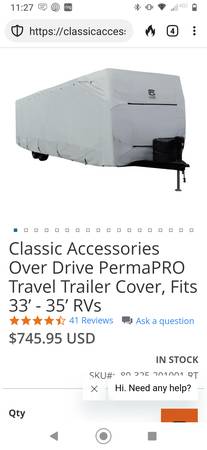 30-33 FOOT CAMPER COVER