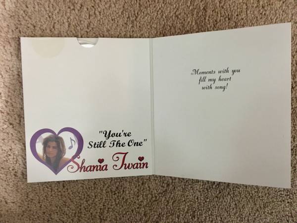 SHANIA TWAIN CD & GREETING CARD VALENTINES CARD