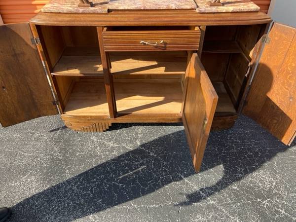 Antique Tiger Oak Buffet Sideboard or Bar