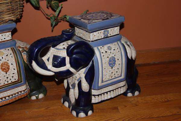 SET OF ELEPHANT PLANT STANDS- Ceramic