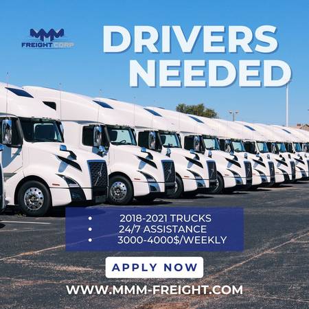 CDL Drivers $2000 – $3000 a week