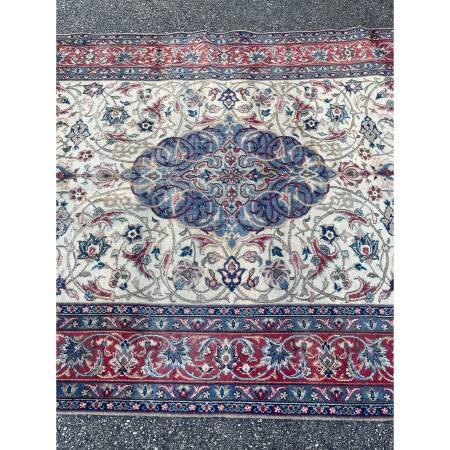 Antique Hand Knotted Wool Persian Wool Kashan Area Rug 6′ x 10’3