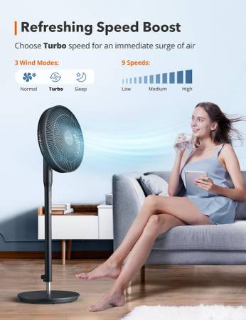 Oscillating Standing Fan with Remote