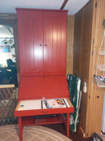 computer desk with bookshelf