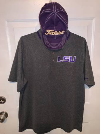 LSU Football Nike Polo Large Polo Shirt And Titleist Hat